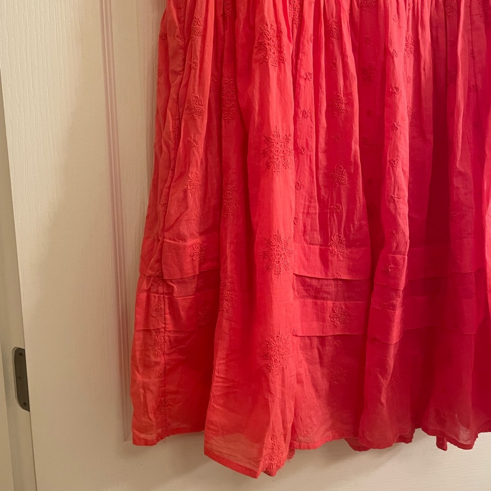 FREE PEOPLE Nobody Like You Embroidered Mini Dress in Coral - Picture 6 of 14